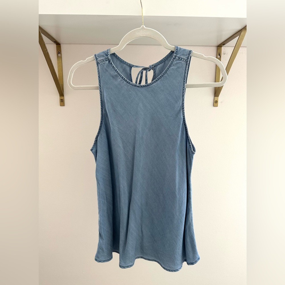 GAP Sleeveless Blue Denim Top
